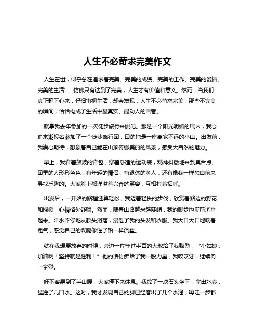 人生不必苛求完美作文