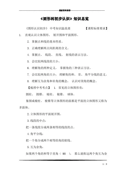 《图形的初步认识》知识总览