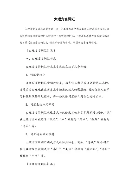 大理方言词汇