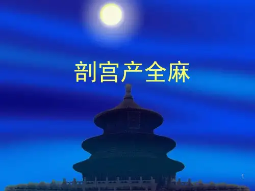 剖宫产全麻ppt课件