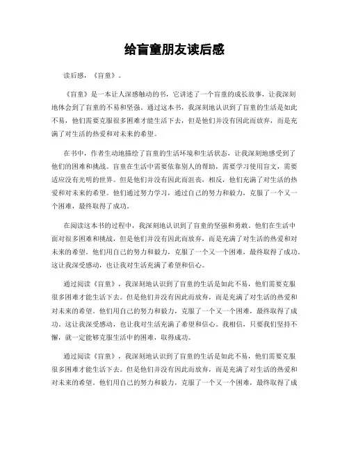 给盲童朋友读后感
