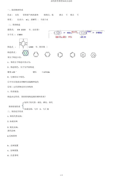 卤代烃芳香烃知识点总结