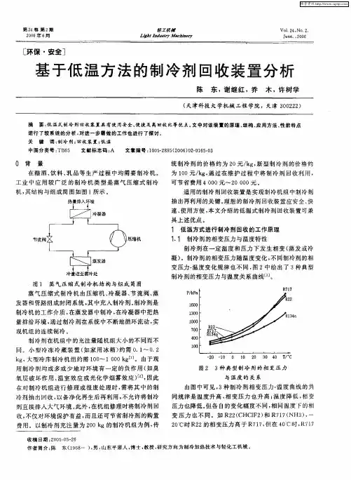 基于低温方法的制冷剂回收装置分析
