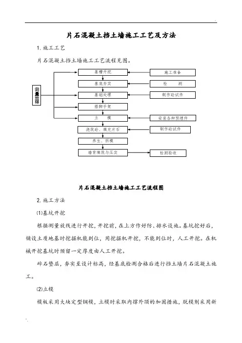 片石混凝土挡土墙施工工艺及方法
