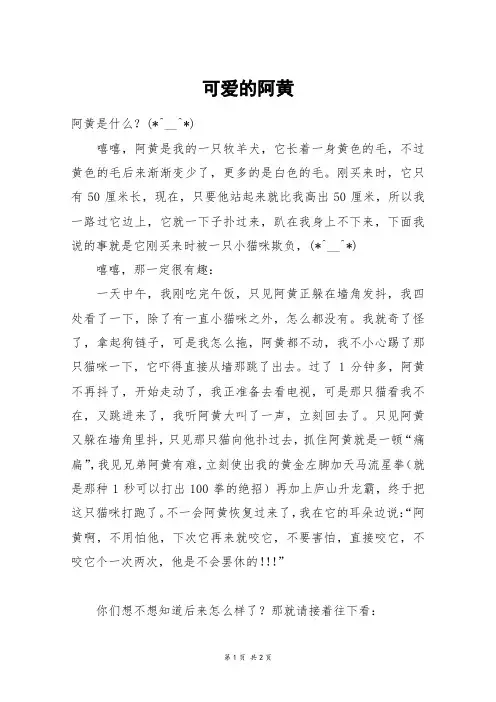 可爱的阿黄_初一作文