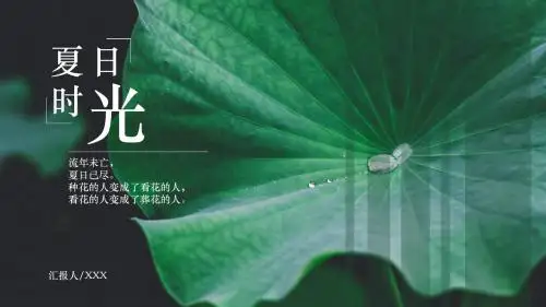 绿色小清新夏日时光宣传画册PPT模板