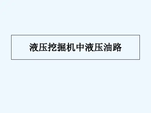 液压挖掘机中液压油路 PPT