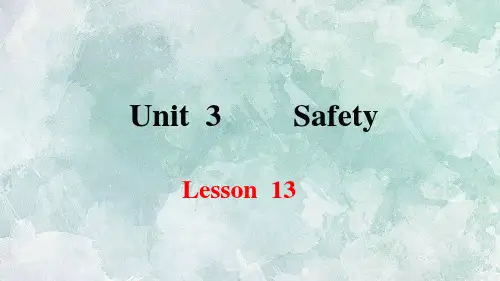 冀教版九年级上册英语课件：unit3 Lesson 13 Be Careful, Danny!(共22张PPT)