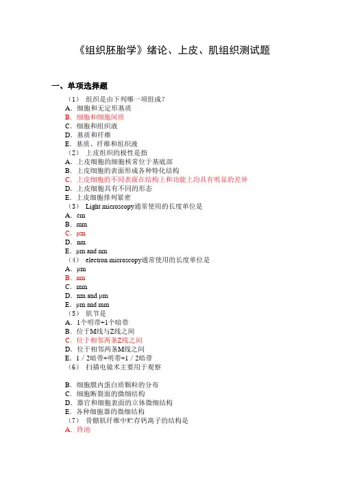 组织胚胎学绪论上皮肌组织 (1)