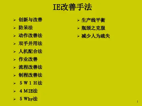 IE合理化改善实务课件