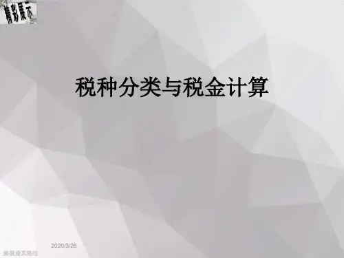 税种分类与税金计算