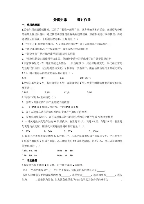 分离定律课时作业