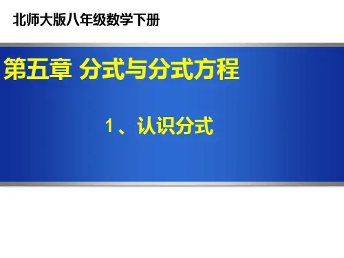 北师大版数学八年级下册5.1认识分式课件(共19张PPT)