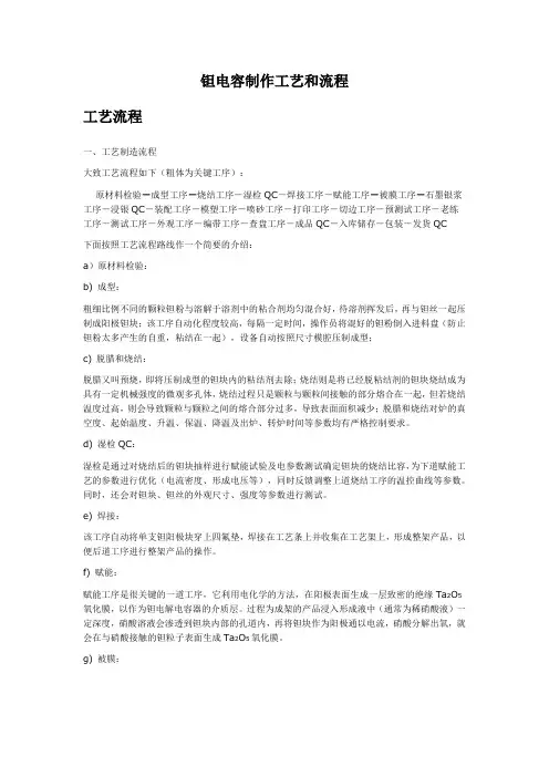 钽电容制作工艺和流程