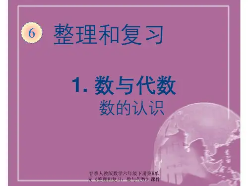春季人教版数学六年级下册第6单元《整理和复习：数与代数》课件