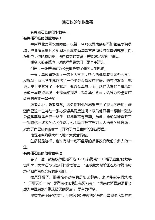 潘石屹的创业故事