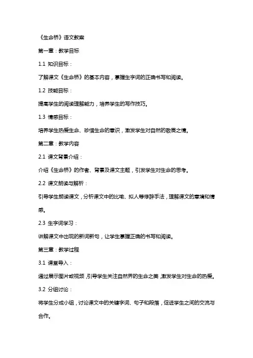 《生命桥》语文教案