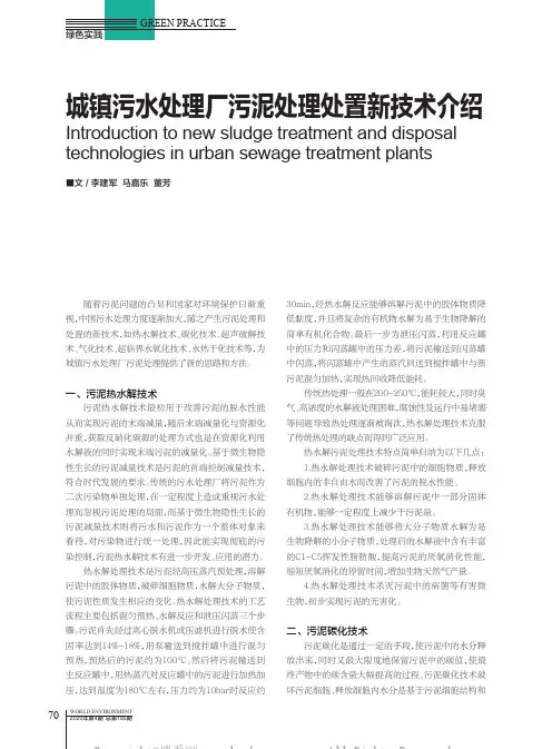 城镇污水处理厂污泥处理处置新技术介绍