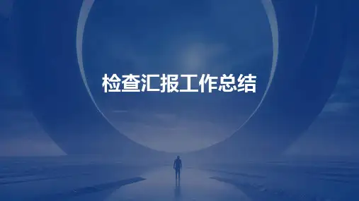 检查汇报工作总结PPT