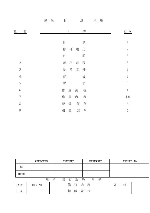 外包承揽供应商环境安全卫生管制程序
