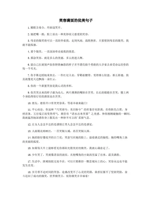 笑容满面的优美句子