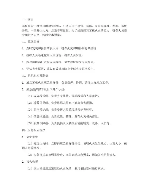 苯板火灾应急预案