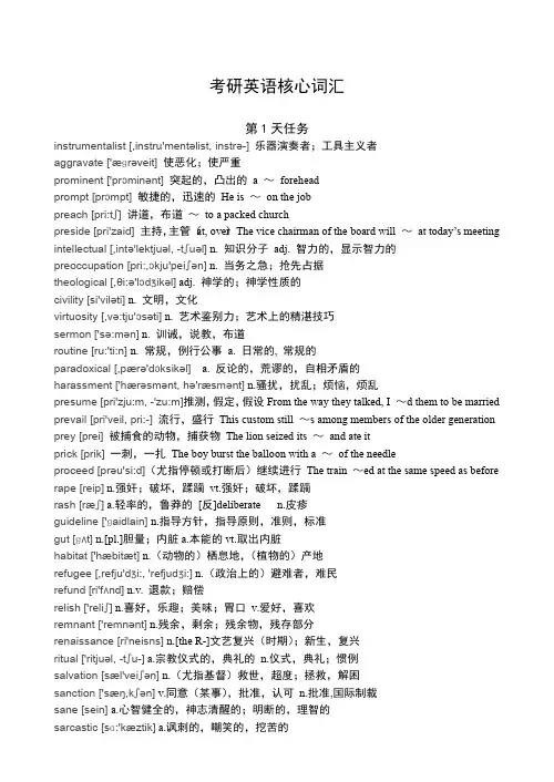 考研英语核心词汇(音标版)鲁振2015