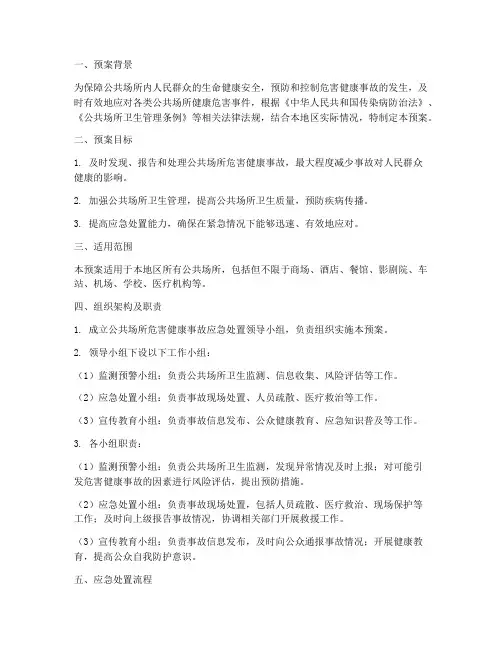 公共场所危害健康处置预案