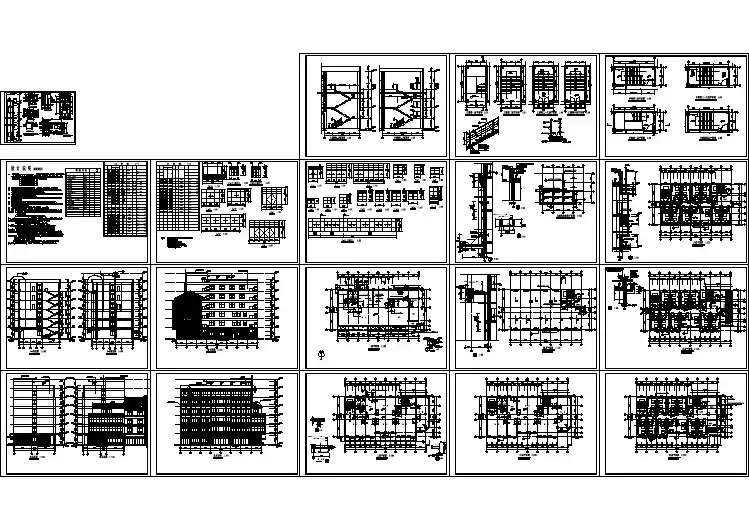 全套宾馆建筑楼方案设cad计图纸