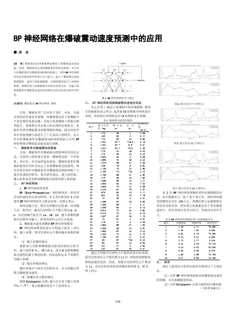 BP神经网络在爆破震动速度预测中的应用