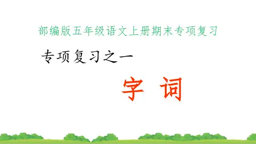 部编版五年级语文上册期末专项复习ppt(上)