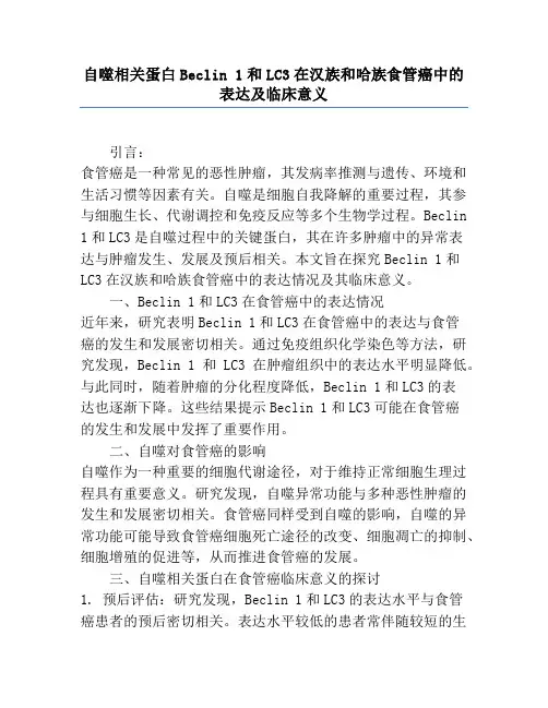 自噬相关蛋白Beclin 1和LC3在汉族和哈族食管癌中的表达及临床意义