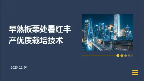 早熟板栗处暑红丰产优质栽培技术