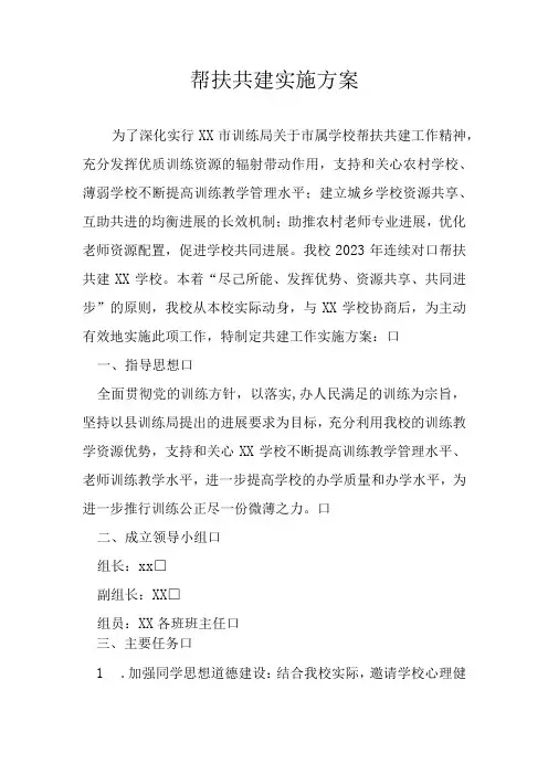 帮扶共建实施方案6