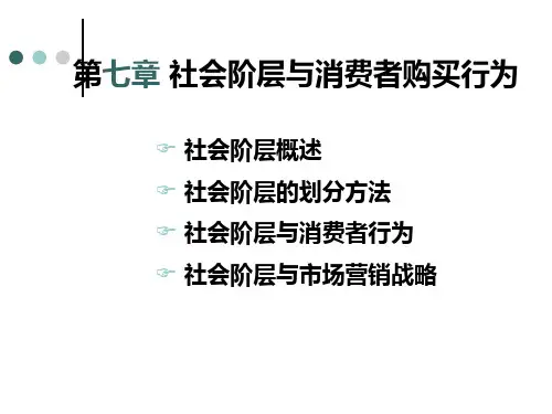 第七章社会阶层与消费者行为