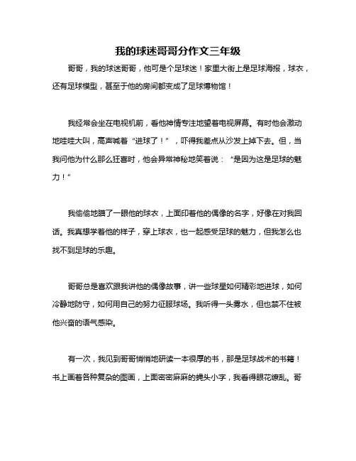 我的球迷哥哥分作文三年级