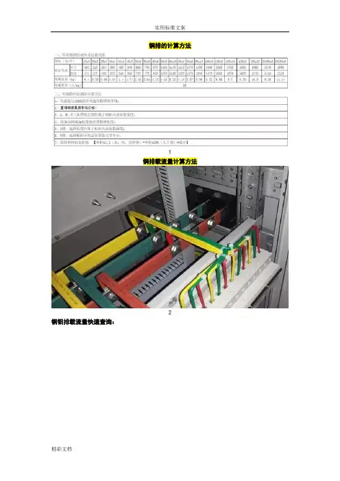 【必藏】铜排计算方法、载流量计算方法、折弯经验计算表及高压柜铜排计算方法