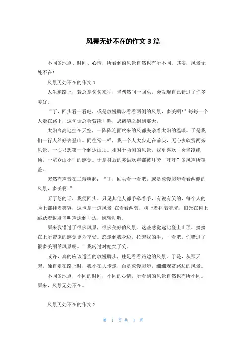 风景无处不在的作文3篇
