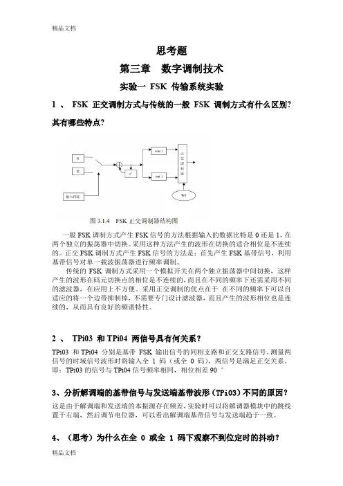 最新南理工通信原理实验思考题答案