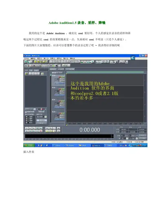Adobe Audition 1.5 录音、采样、降噪