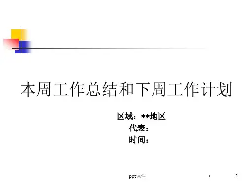 医药代表周工作报告和周工作计划模版  ppt课件
