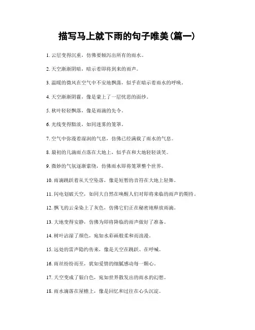 描写马上就下雨的句子唯美(精选2篇)