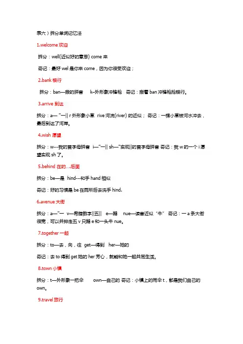 初一单词拆分记忆法