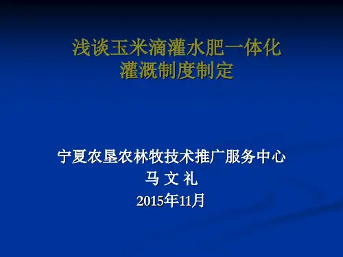 浅谈玉米滴灌水肥一体化灌溉制度制定