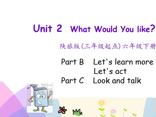 陕旅版六年级英语Unit 2 What Would You Like课件(2)