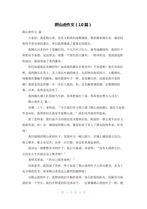 爬山虎作文(10篇)