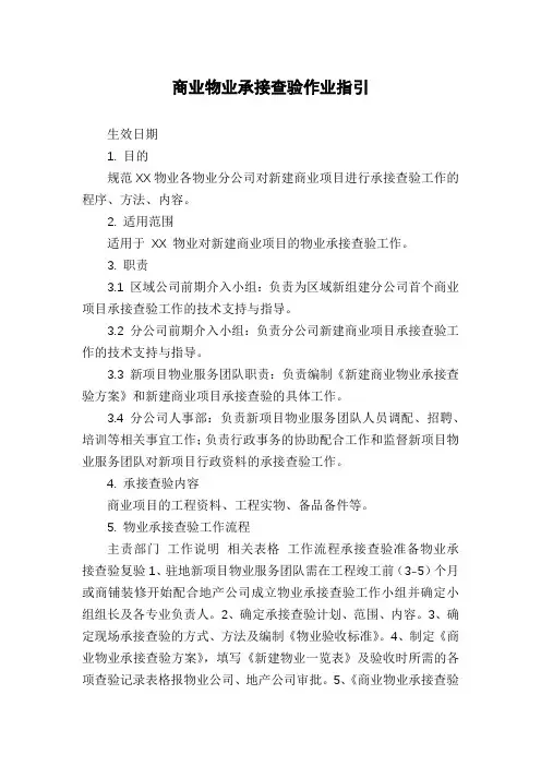 商业物业承接查验作业指引