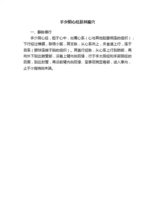 手少阴心经及其腧穴
