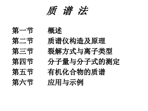 中国药科大学分析课件--质谱法