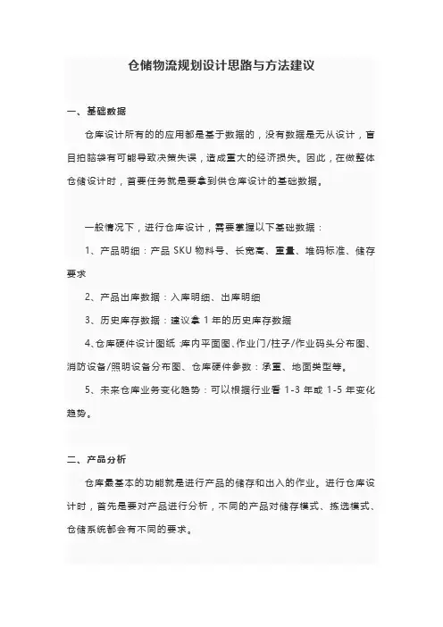 仓储物流规划设计思路与方法建议